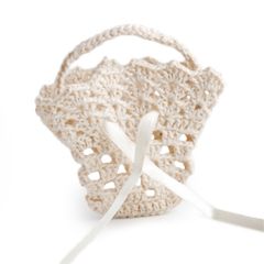 Cestita ganchillo beige con cinta 9cm min.12