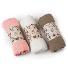Pashminas rosa, marfil y piedra 180cm
