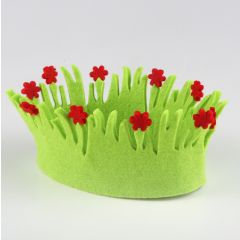 Cesto oval flores rojas grande de 18cm