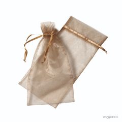 Bolsa organdí beige 15x30cm., min.11
