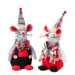 Ratoncito pajarita y bufanda a cuadros 17cm. stdo., min.2