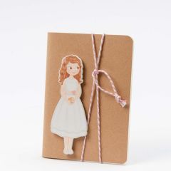 Libreta PEQUEÑA adornada figura niña Comunión vestido corto