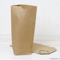 Pack 50 bolsa papel kraft con base 18x32X7cm.