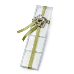 Estuche 4 napolitanas broche flor