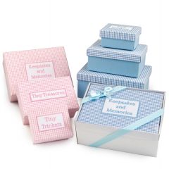 Set 3 cajas vichy,caja regalo y lazo