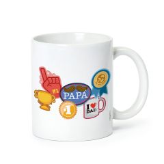 Taza cerámica emoticones Papa el mejor