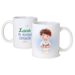 Taza de cerámica de niño Comunión camisa con cuello mao