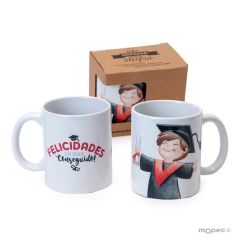 Taza cerámica graduación en caja regalo