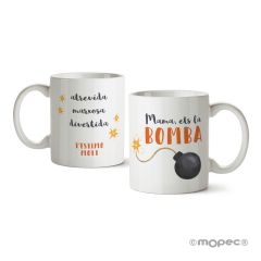 Taza cerámica Mamá eres la Bomba en caja regalo