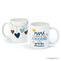 Taza cerámica MAMÁ LA REINA en caja regalo 