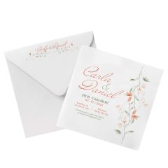 Participación acuarela salmón con sobre