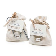 Pulsera con 2 bombones y tarjeta personalizable