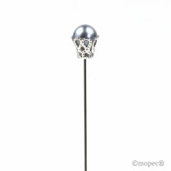 Aguja perla gris con corona precio x caja 48un.
