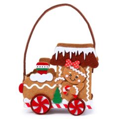 Cesto tren galleta jenjibre, 14x20x7 cm.