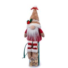 Gnomo sentado con base gorro beige 23 cm. 21 minifruits