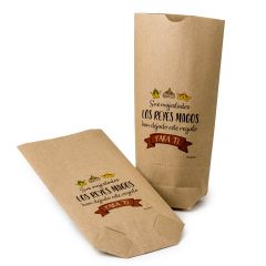 Bolsa Kraft para regalo Reyes Magos 12x22,5cm. min.25