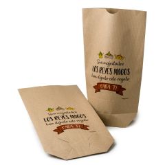 Bolsa Kraft para regalo Noche de Reyes, 18x32x7cm., min.25