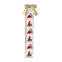 Estuche 6chocolatinas con perritos navideños