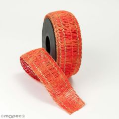 Cinta red naranja con hilo dorado 50mmx20m
