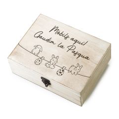 Cofre madera Pascua Disfrutemos 23x17cm