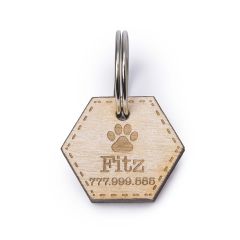 Placa madera pequeña para mascotas 2,7cm.