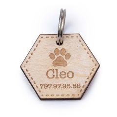 Placa madera grande para mascotas 4cm.