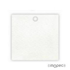 Tarjeta blanca agujero 4x4cm.(preciox35u), min.35