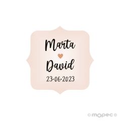 Etiqueta adhesiva marfil con corazón 1hj=54u. min.5