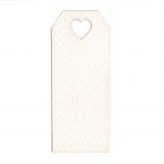 Tarjeta blanca agujero corazón 3x7cm (preciox24u), min.24