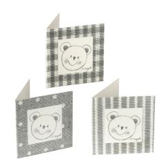 Tarjeta osito gris R/T/C, preciox102uds