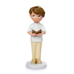 Figura pastel Comunión niño camisa blanca cuello mao