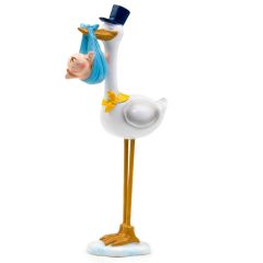 Figura pastel Pit cigueña gorro azul 22cm. 