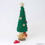 Figura Árbol de Navidad de fieltro y 7 bombones, 36cm