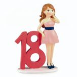 Figura para pastel 18 aniv.chica vestido 20cm.