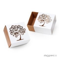 Caja papel cuadrada árbol de la vida, mínimo 25