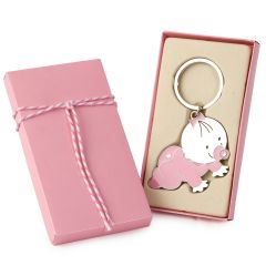 Llavero bebé Pita gateando con caja regalo rosa adornada