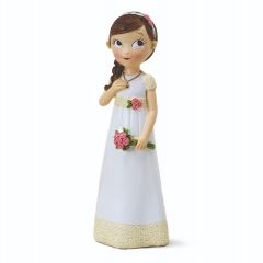 Figura niña comunión vestido romántico, 16,5cm.