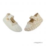 Merceditas de color marfil y beige 9,5x4cm surtido. min.12