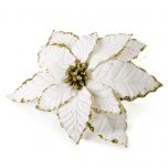 Flor Ponsieta marfil y dorada, min.6