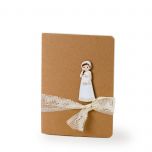 Libreta pequeña adornada figura niña Comunión romántica