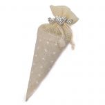 Cono-bolsa broche corazones strass con 2 bombones