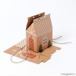 Caja casita de jengibre navideña 7x10,5x5cm.