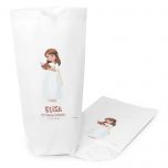 Bolsa papel blanco niña comunión biblia 12x21X5cm.,min.25