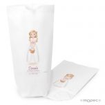 Bolsa para regalos niña con cesta Primera Comunión 21cm