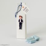 Estuche blanco con 3 caramelos niño Primera Comunión