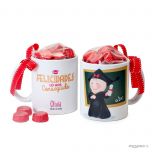 Taza cerámica Pita graduación y pizarra con 6 bombones