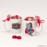 Taza cerámica SUPER MAMÁ en caja regalo