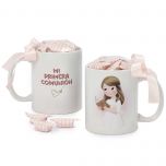 Taza Primera Comunión niña con Biblia 7caramelos caja regalo