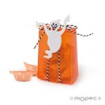 Estuche 8 caramelos naranja decorado fantasma*