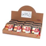Expositor 24 cajas de 2 napolitanas con pinza navideña regalo y tarjeta
